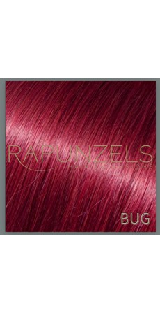 1 Gram 16" Pre Bonded Nail Tip Colour #HOT BUG Bright Burgundy (25 Strands)